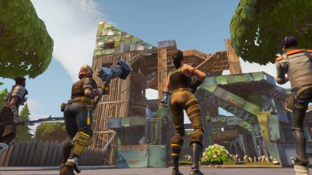 Arte clave de Fortnite OG con edificio