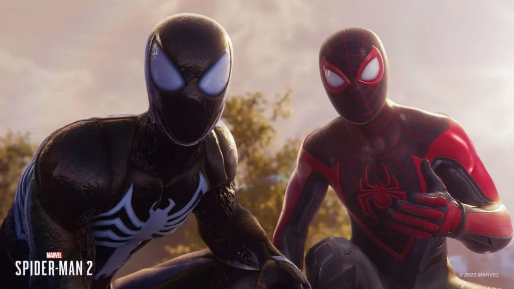 Marvel's Spider-Man 2 のピーター・パーカーとマイルズ・モラレスのイメージ。