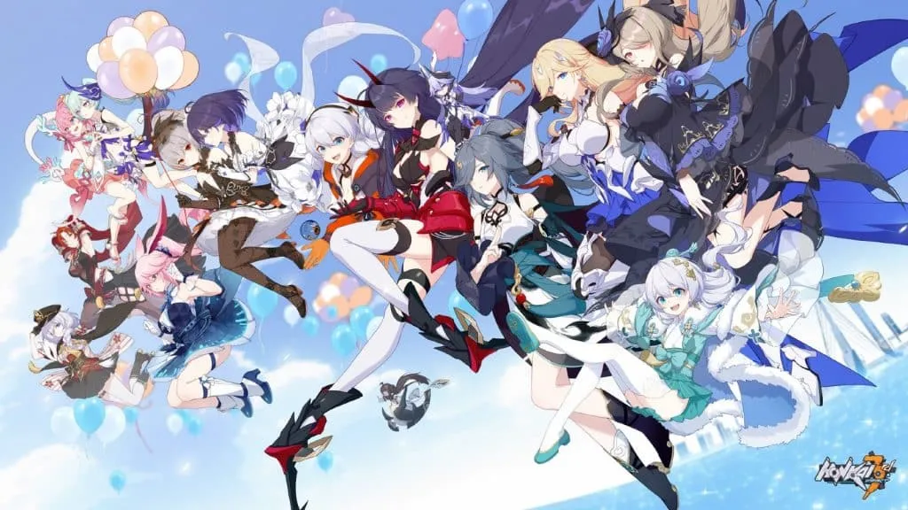 Honkai Impact 공식 아트워크, Genshin Impact와 같은 게임.