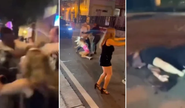 Kick streamers atacan a hombre por decir “L chat” y comienzan pelea callejera con chicas