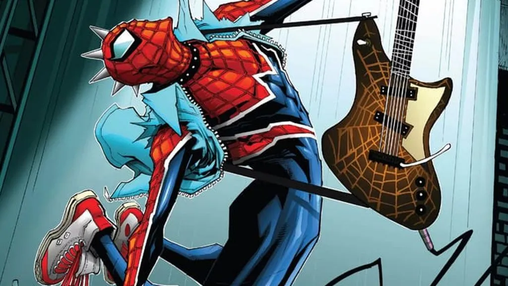 O super-herói, Spider-Punk, também conhecido como Hobie Brown