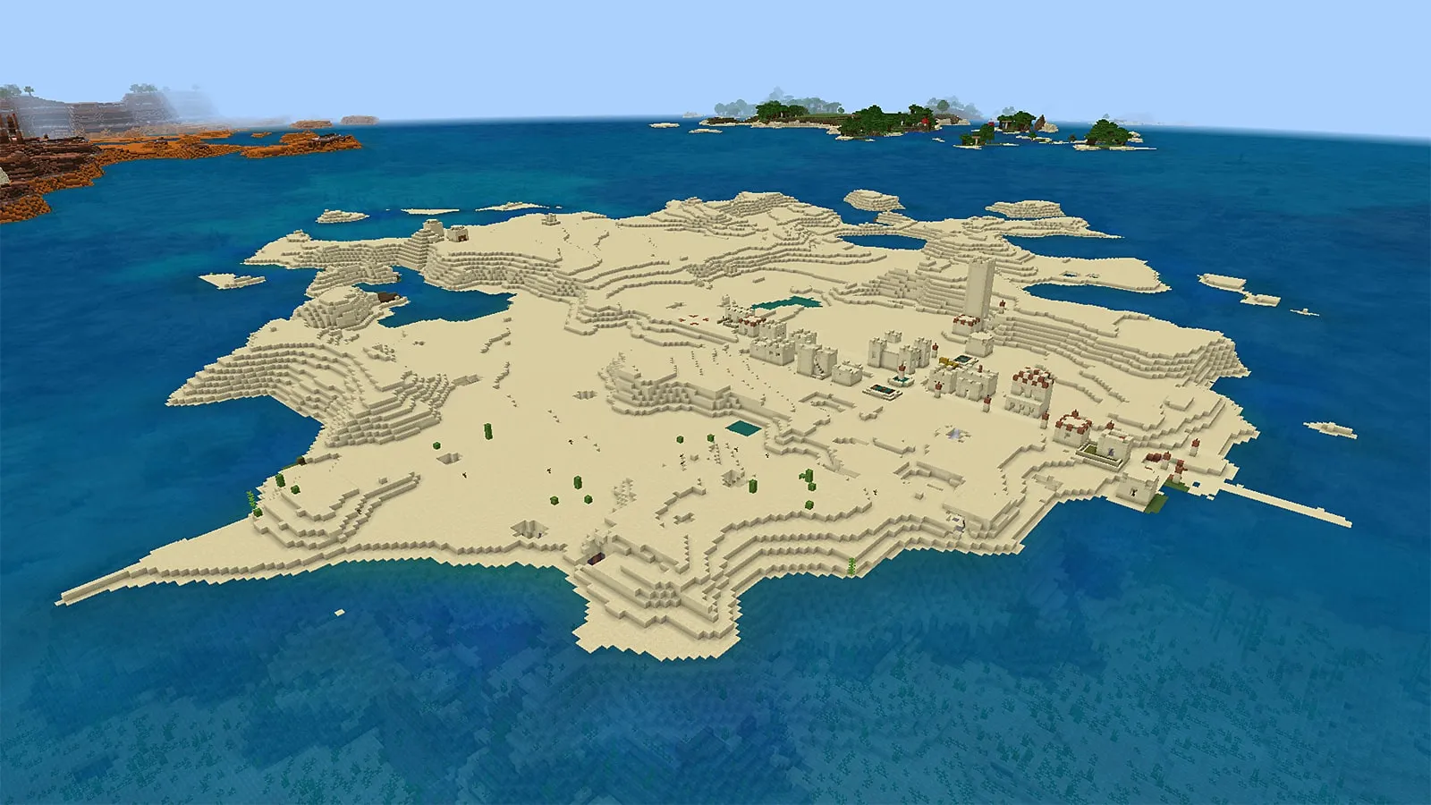 Eine Karte der einsamen Insel, die mithilfe eines Seeds in Minecraft erstellt wurde