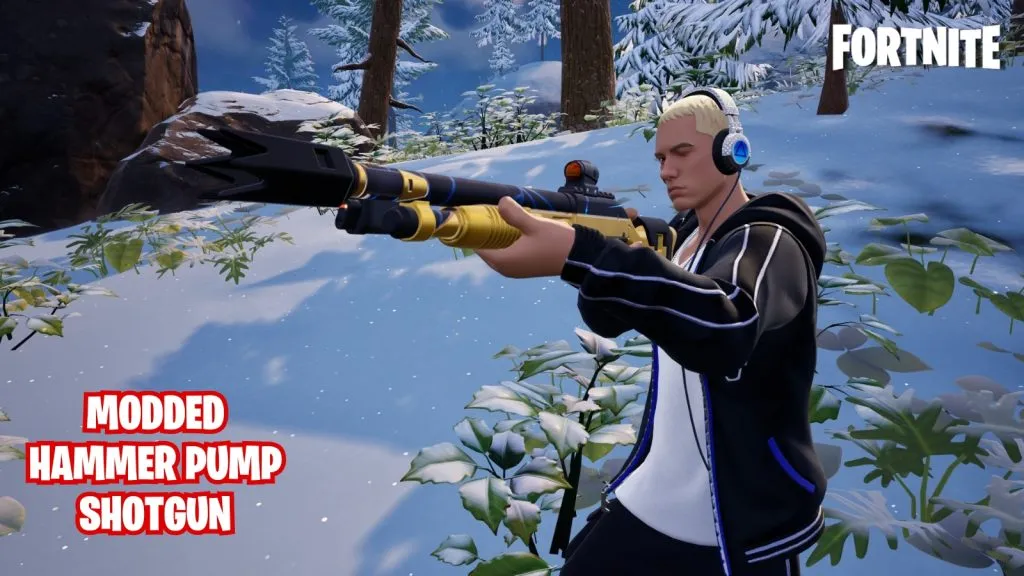 Espingarda de bomba de martelo modificada em Fortnite