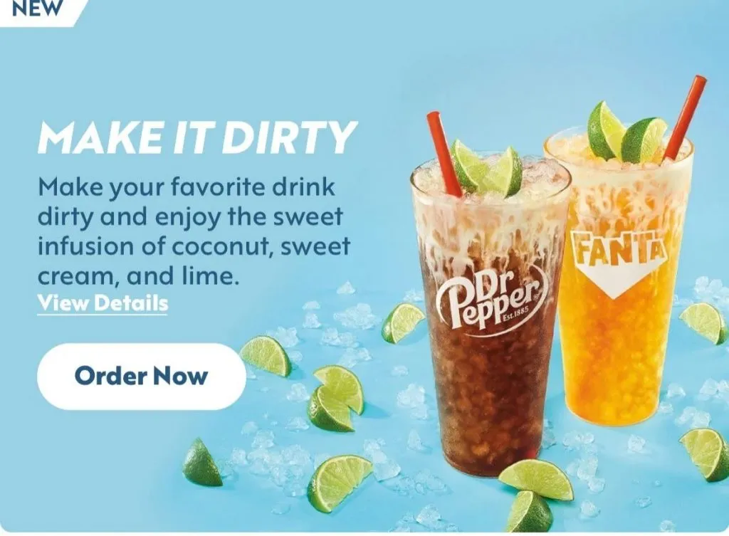 Une publicité pour les nouveaux sodas sales de Sonic