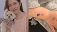 Son Ye-jin compartilhou lindas “tatuagens de casal” com o filho recém-nascido