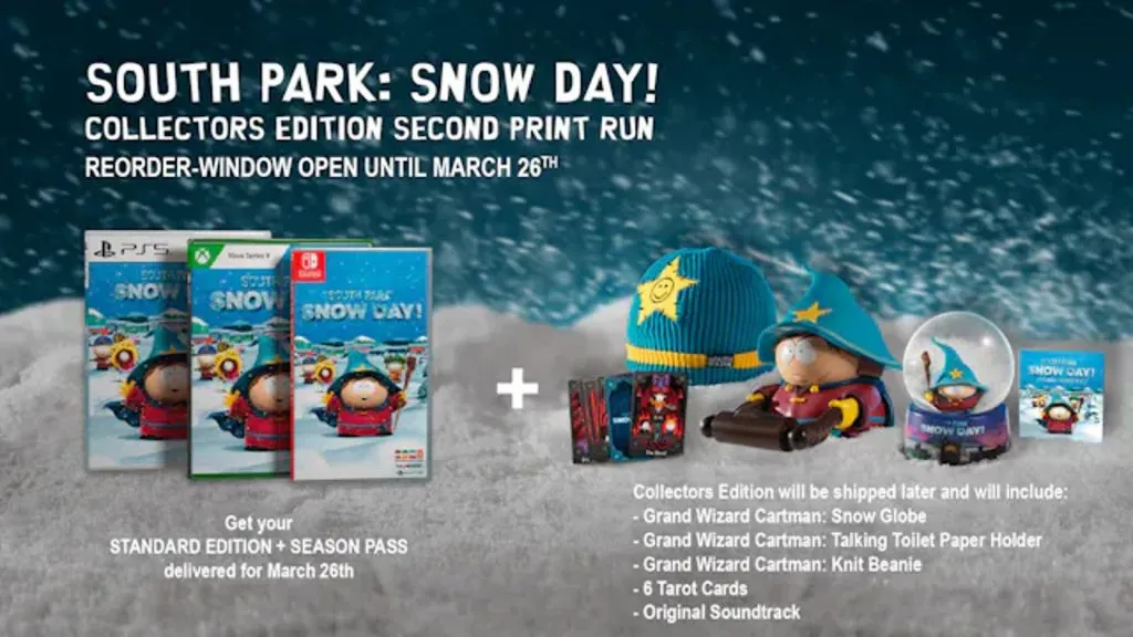 Ein Bild der Boni der Collector's Edition von South Park: Snow Day.