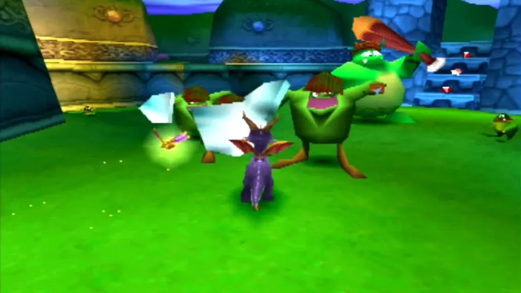 스파이로 더 드래곤(Spyro the Dragon) 게임플레이 이미지.