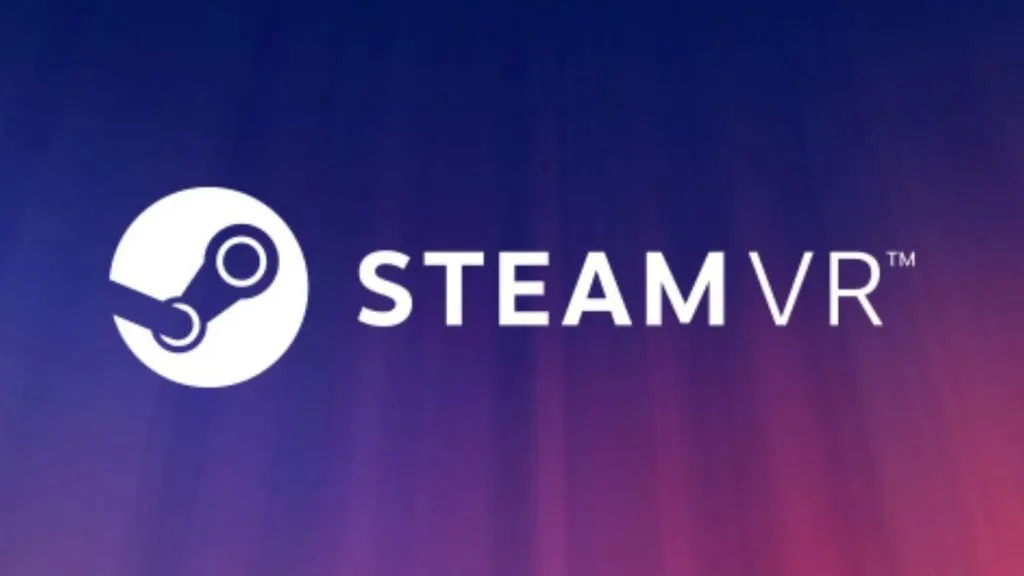 グラデーションの背景に Steam vr のロゴ