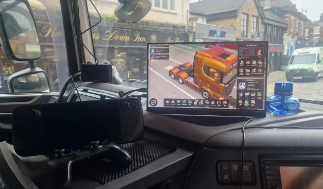 Motorista de semi-caminhão mostra configuração perfeita do Steam Deck em movimento