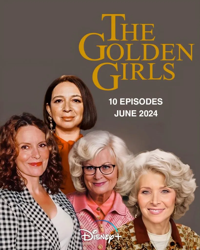 Fausse affiche pour le redémarrage des Golden Girls 2024.