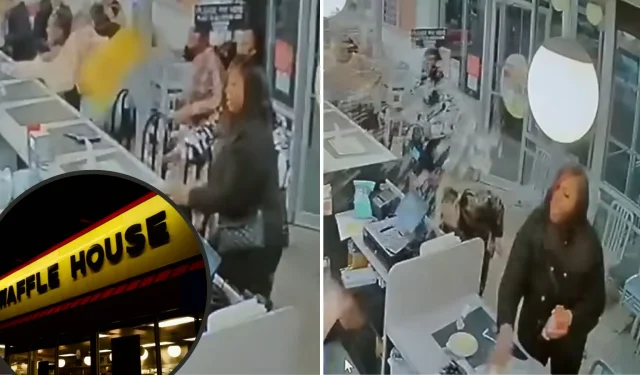 Los clientes de Waffle House arrojan bebidas y carteles a los empleados en una pelea masiva