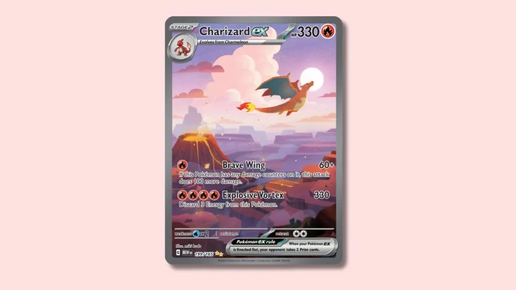 Carte Pokémon Charizard ex (199/165).