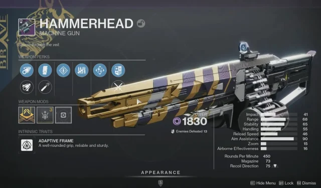 Destiny 2 Into the Light Hammerhead God lance pour PvP et PvE