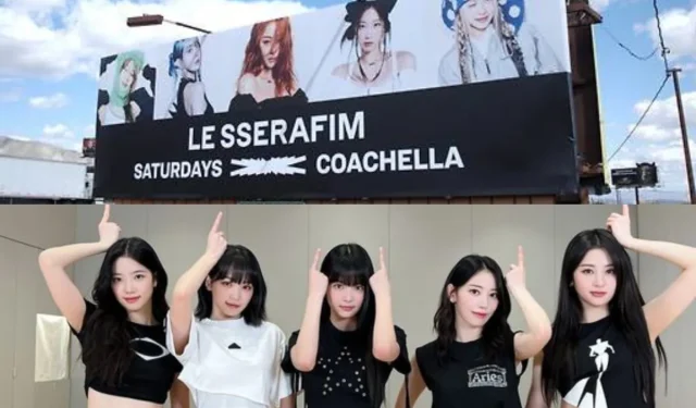 LE SSERAFIM 在“Coachella”音樂節之前出現在美國大型戶外廣告中