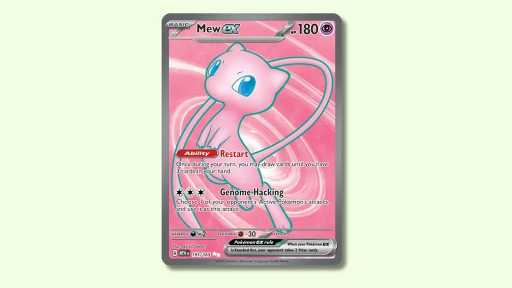 Carte Pokémon Mew ex (193/165).