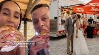 Este casal comeu hambúrgueres In-N-Out em seu casamento e os fãs estão enlouquecendo