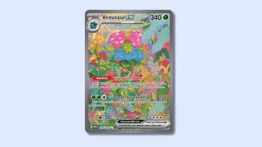 Carte Pokémon Venusaur ex (198/165).