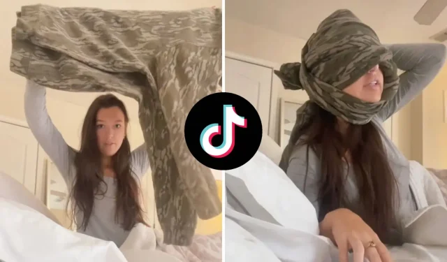 Mujer se vuelve viral con un ‘loco’ truco para dormir con sudadera