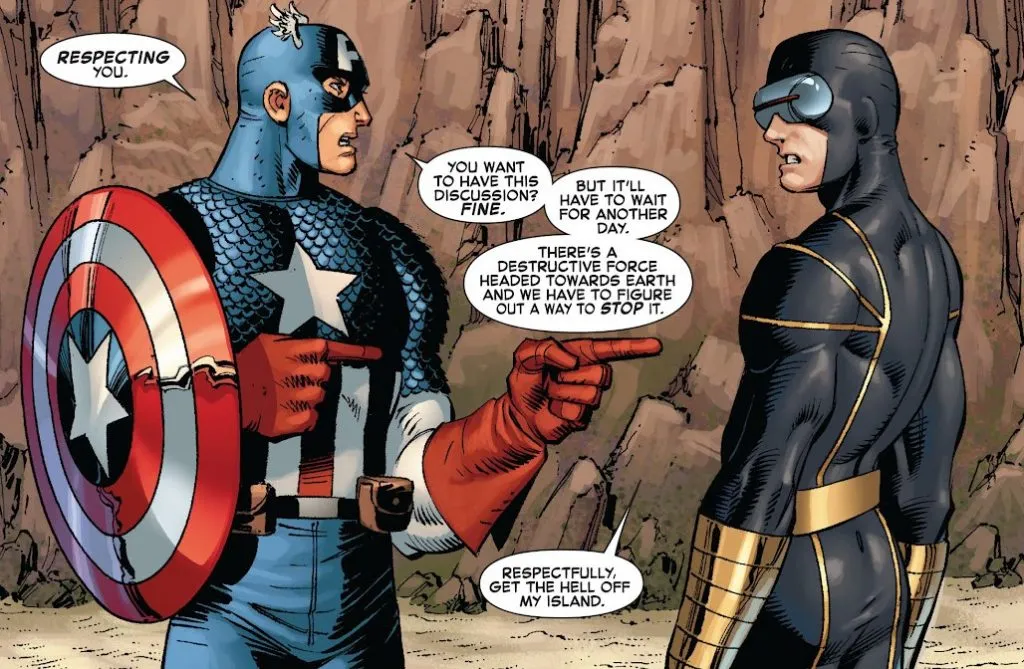 Cyclope tient tête à Captain America