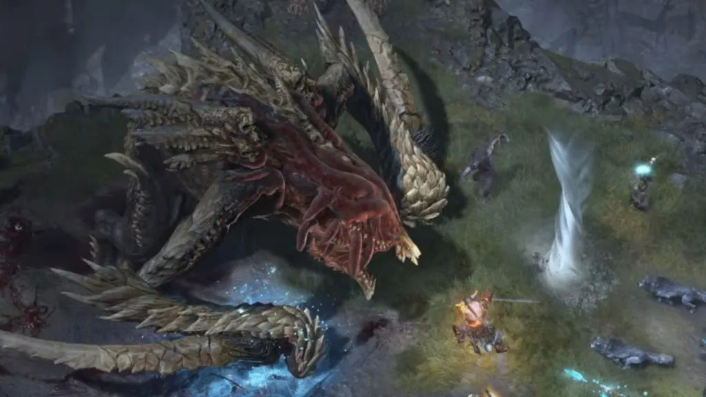 Spieler kämpft gegen Boss in Diablo 4