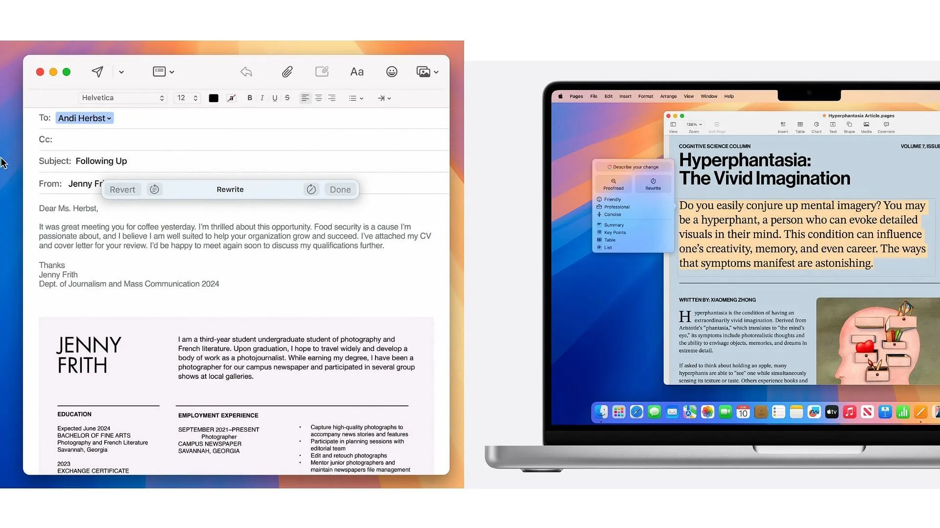 Nowe narzędzia do pisania są dostępne w najnowszym systemie macOS dzięki uprzejmości Apple Intelligence (Zdjęcie dzięki uprzejmości Apple)