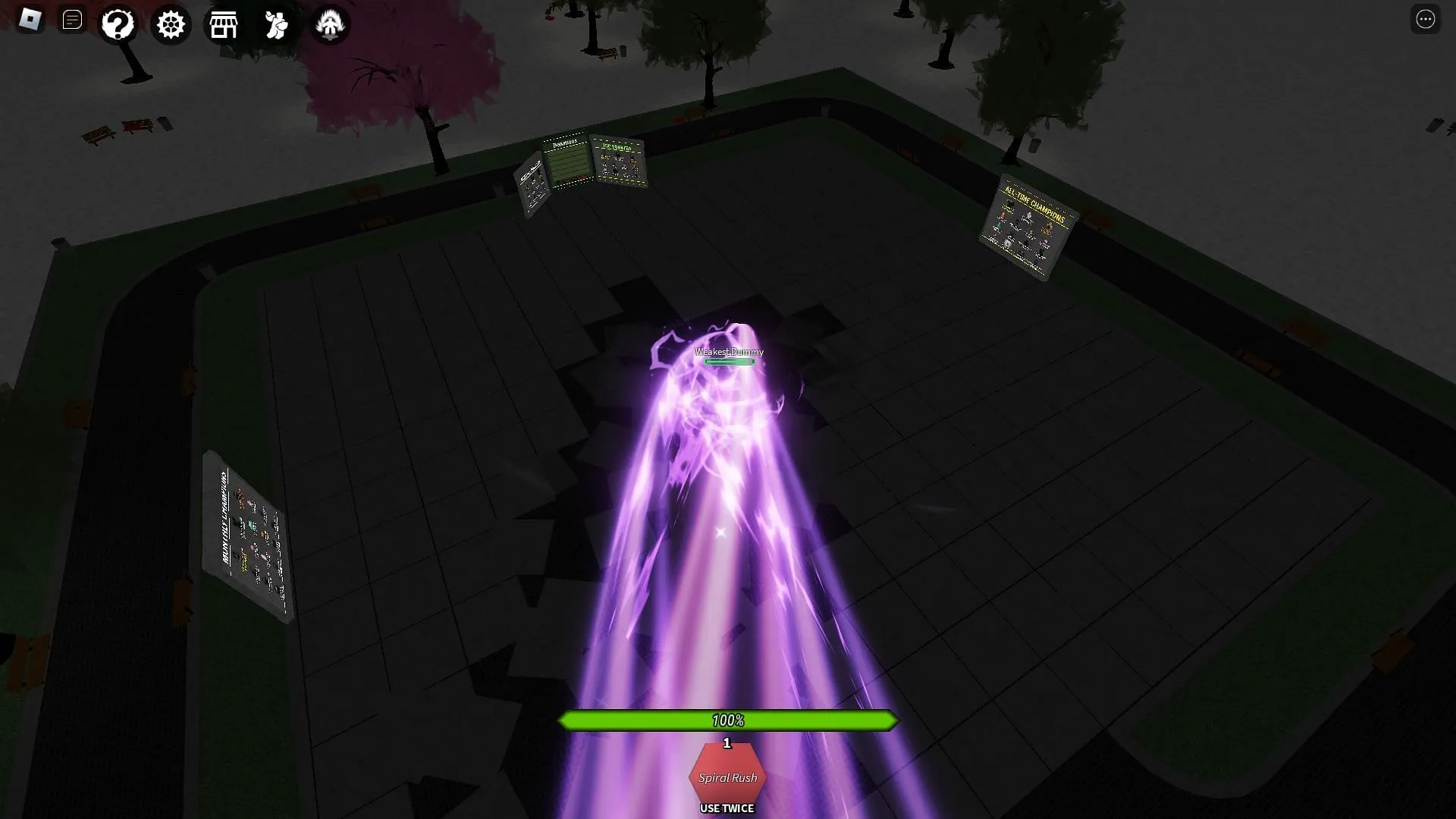 Spiral Rush in action (Image via Roblox)