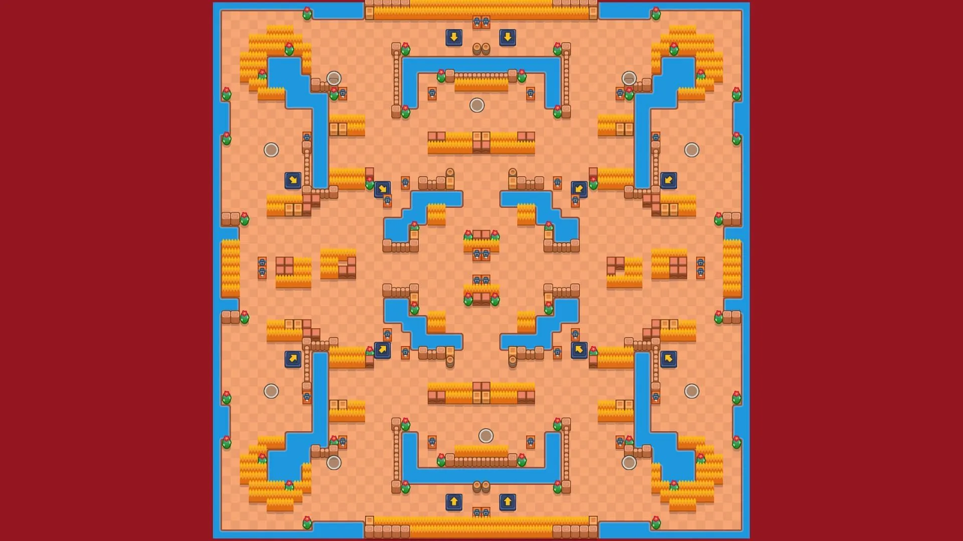 Mappa di Safety Center Solo Showdown (immagine tramite Supercell)