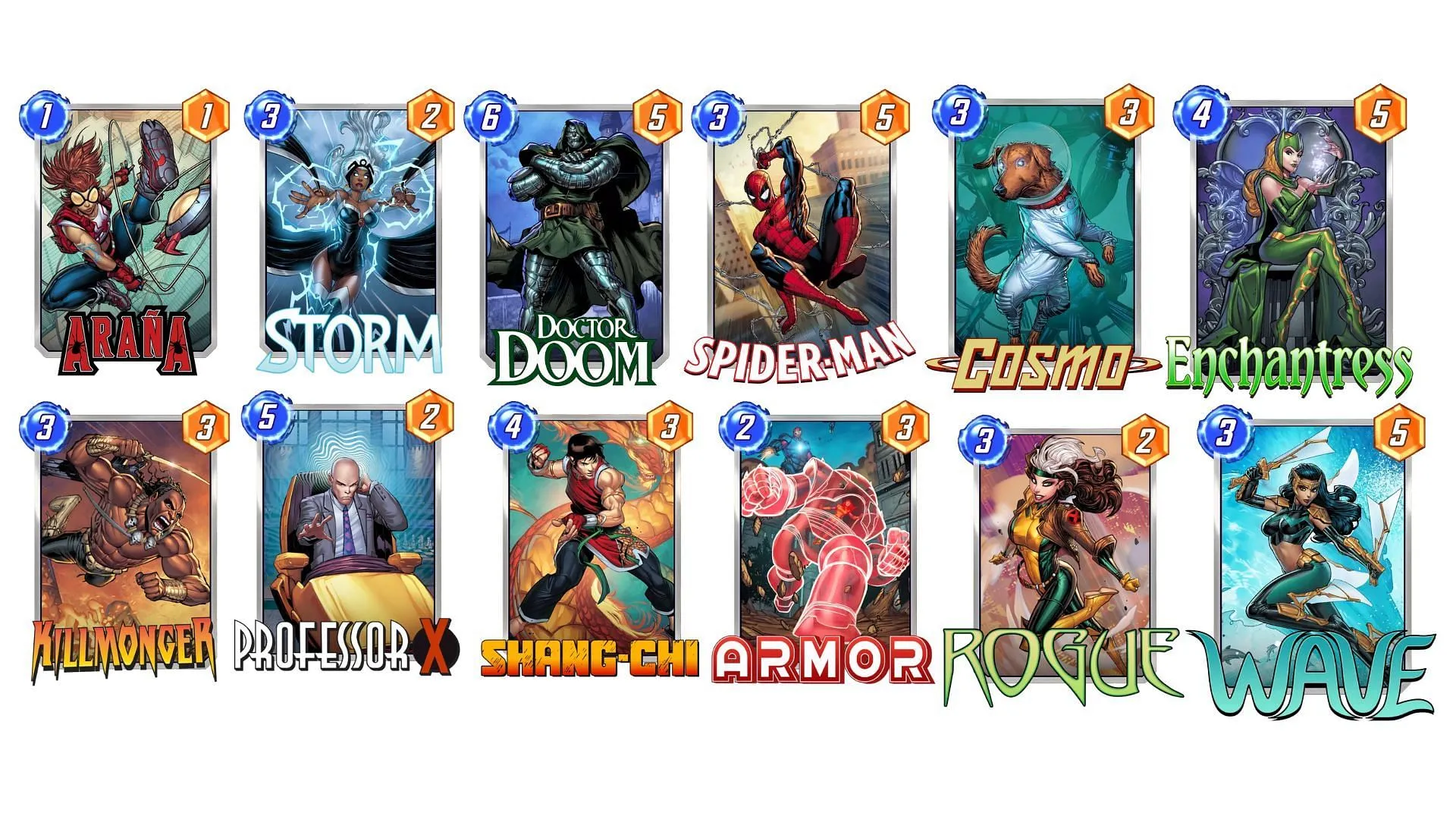 Le deck Arana Control dans Marvel Snap (Image via Nuverse)