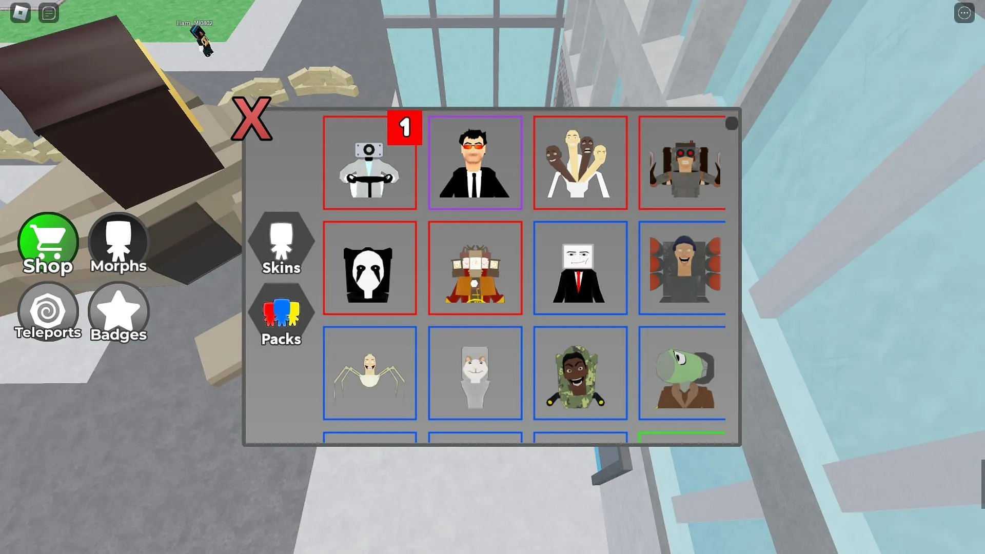 Selezione di Morph (immagine tramite Roblox)