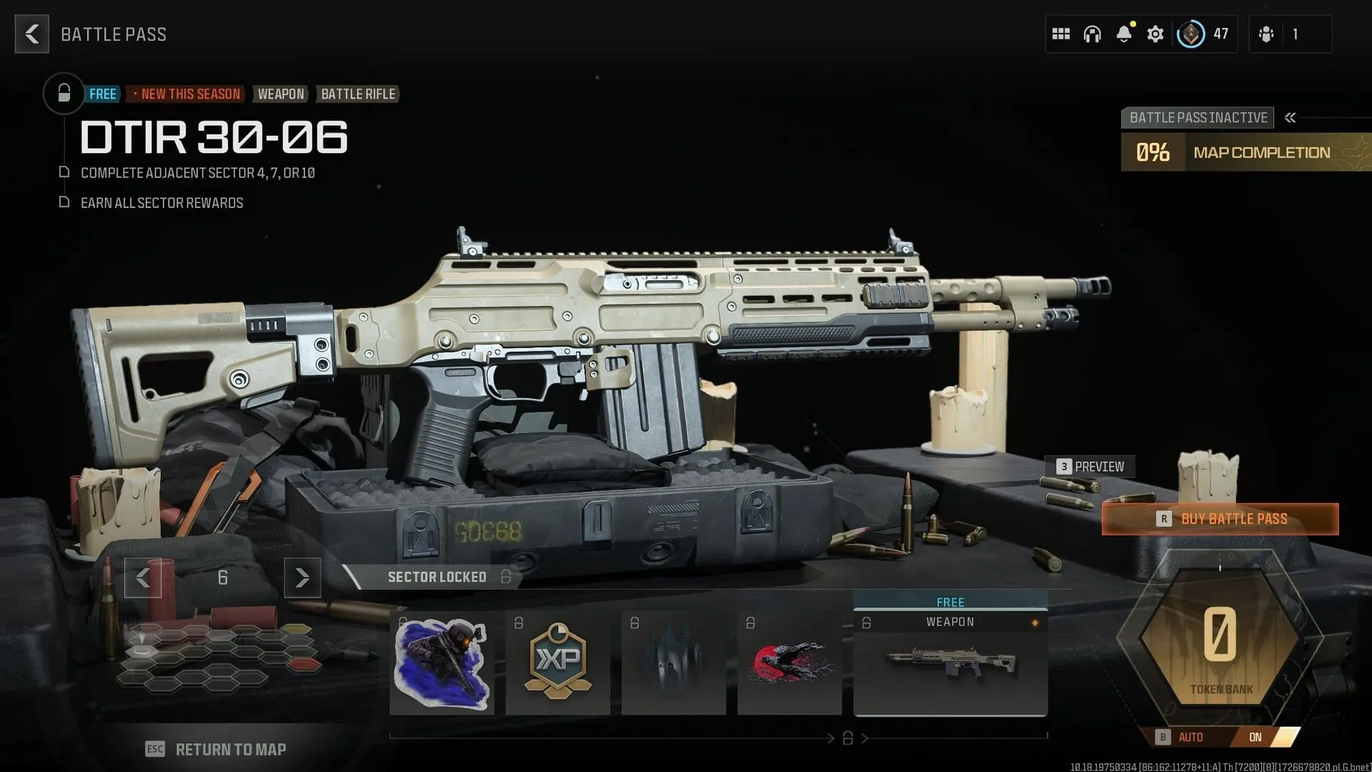 Complete o Setor 6 do Passe de Batalha da Temporada 6 para desbloquear esta arma (Imagem via Activision)