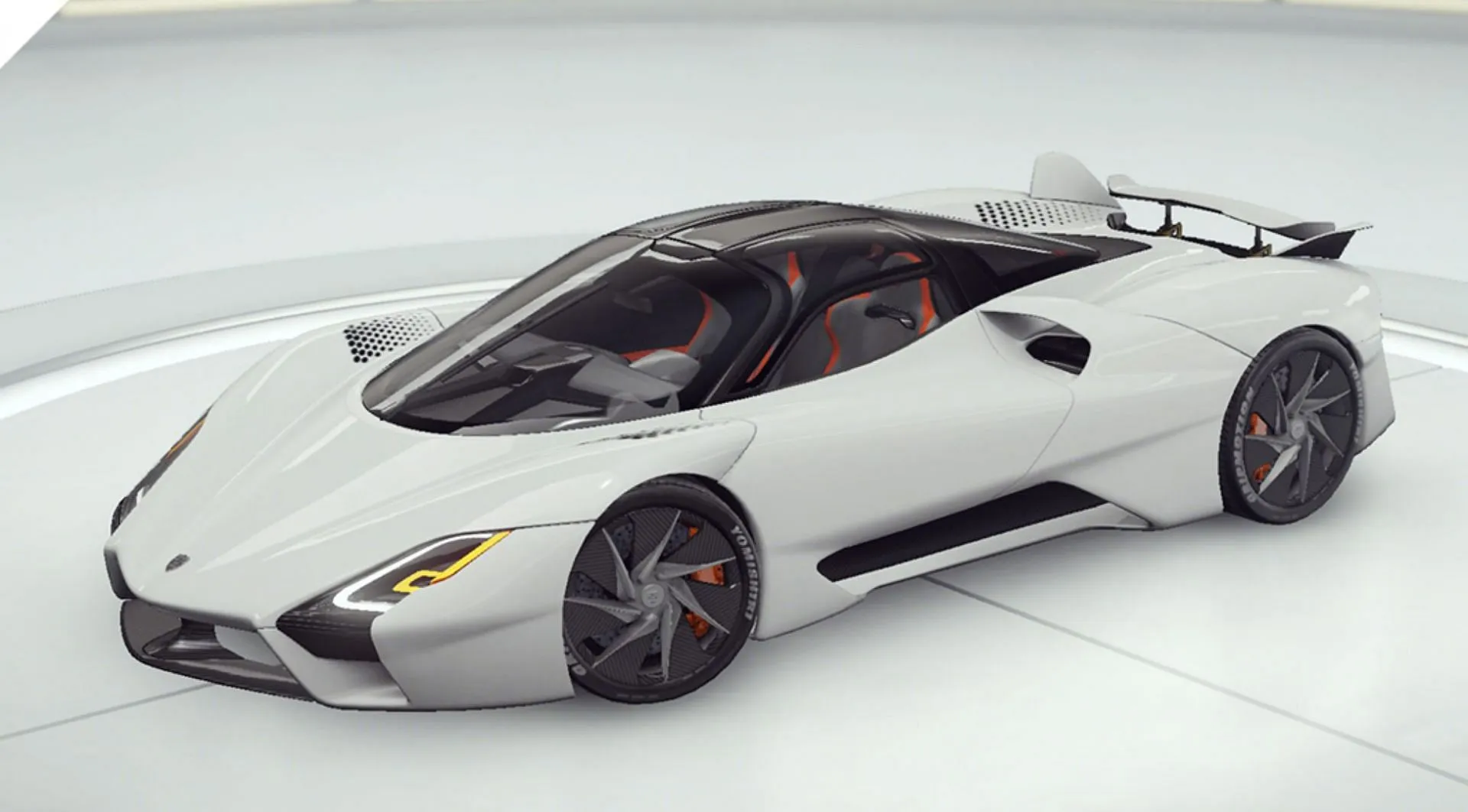 La SSC Tuatara utilizza un motore V8 biturbo da 6,9 L (6.941 cc) in alluminio billet (immagine tramite Gameloft SE)