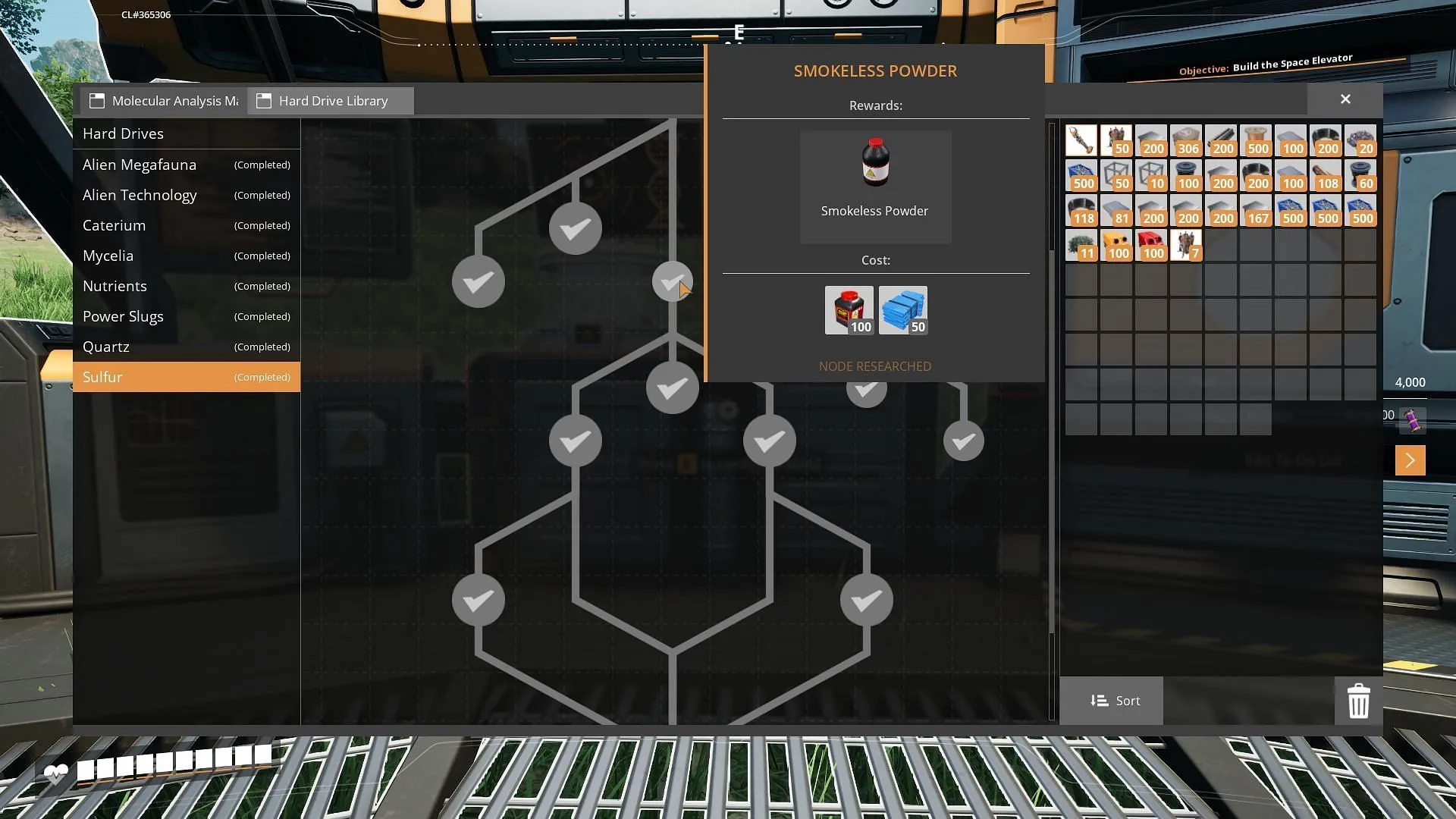 Smokeless Powder is a part of the Sulfur Research tree (Image via Coffee Stain Studios)