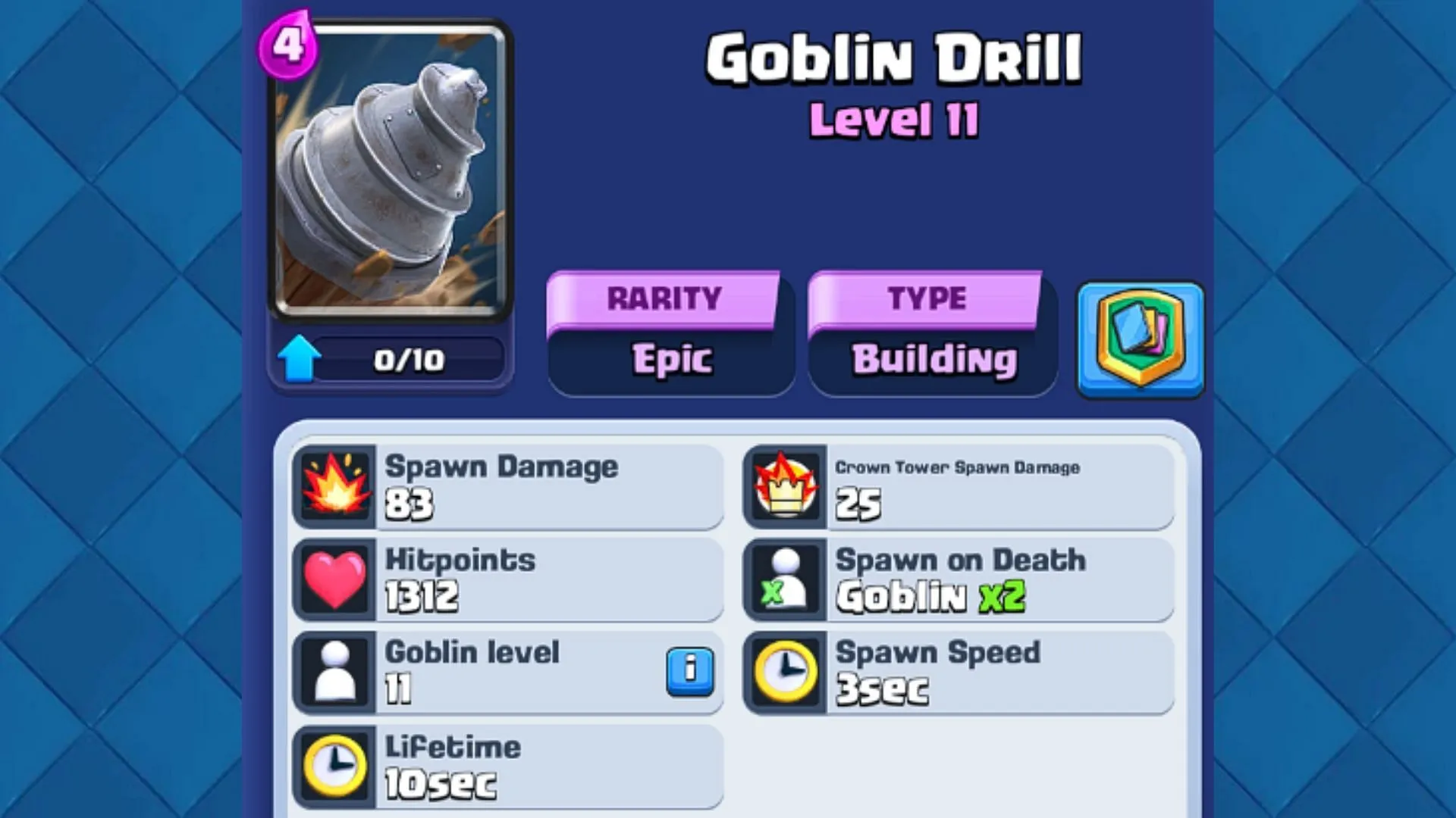 Cartão de construção Goblin Drill (Imagem via Supercell)