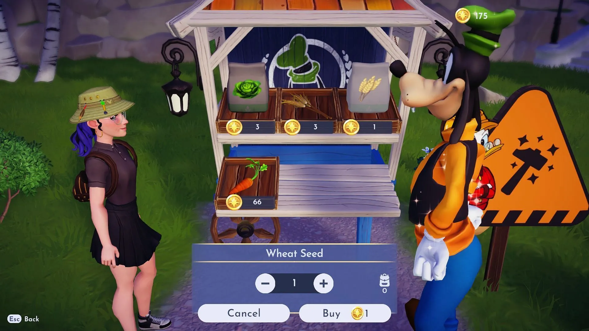 La bancarella di Goofy può essere utilizzata per acquistare peperoncini (immagine tramite Gameloft)