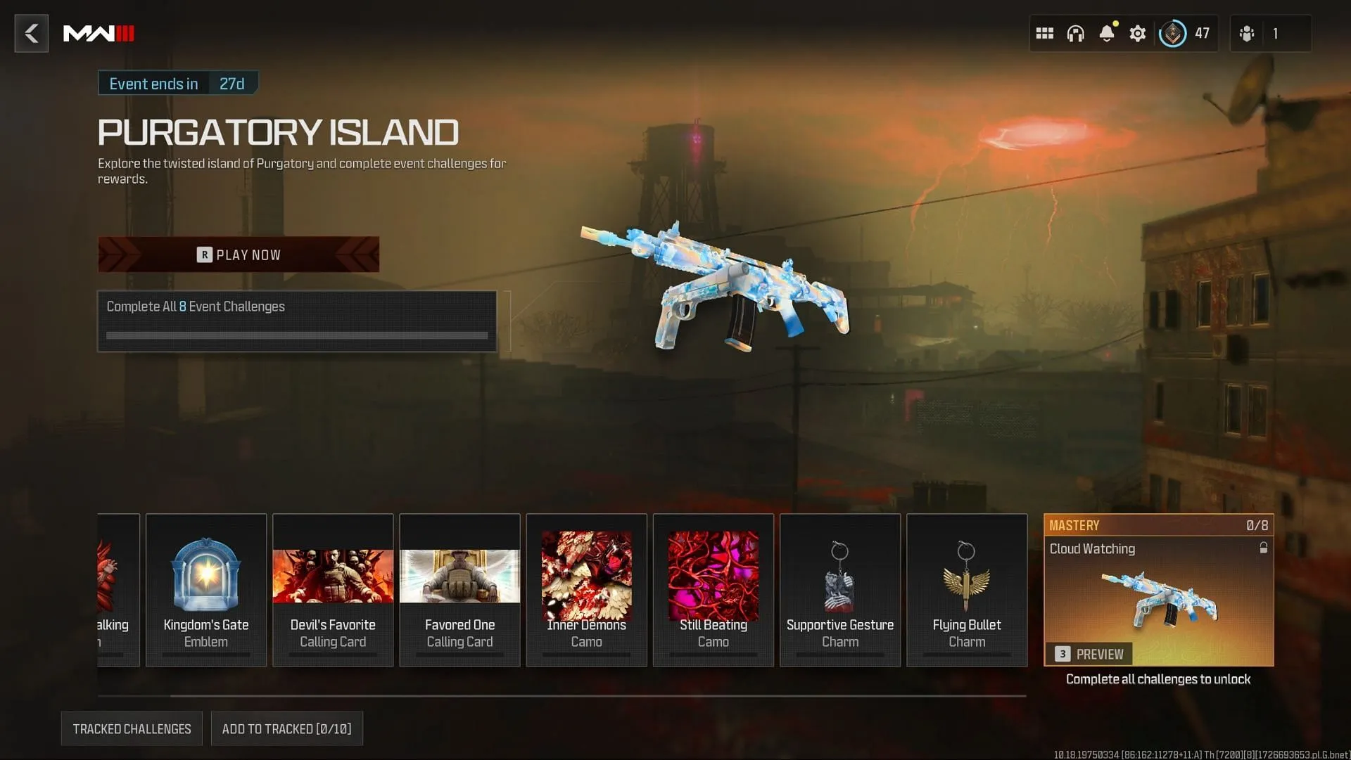 Unlock procedure for the Cloud Watching animated camo (Image via Activision)