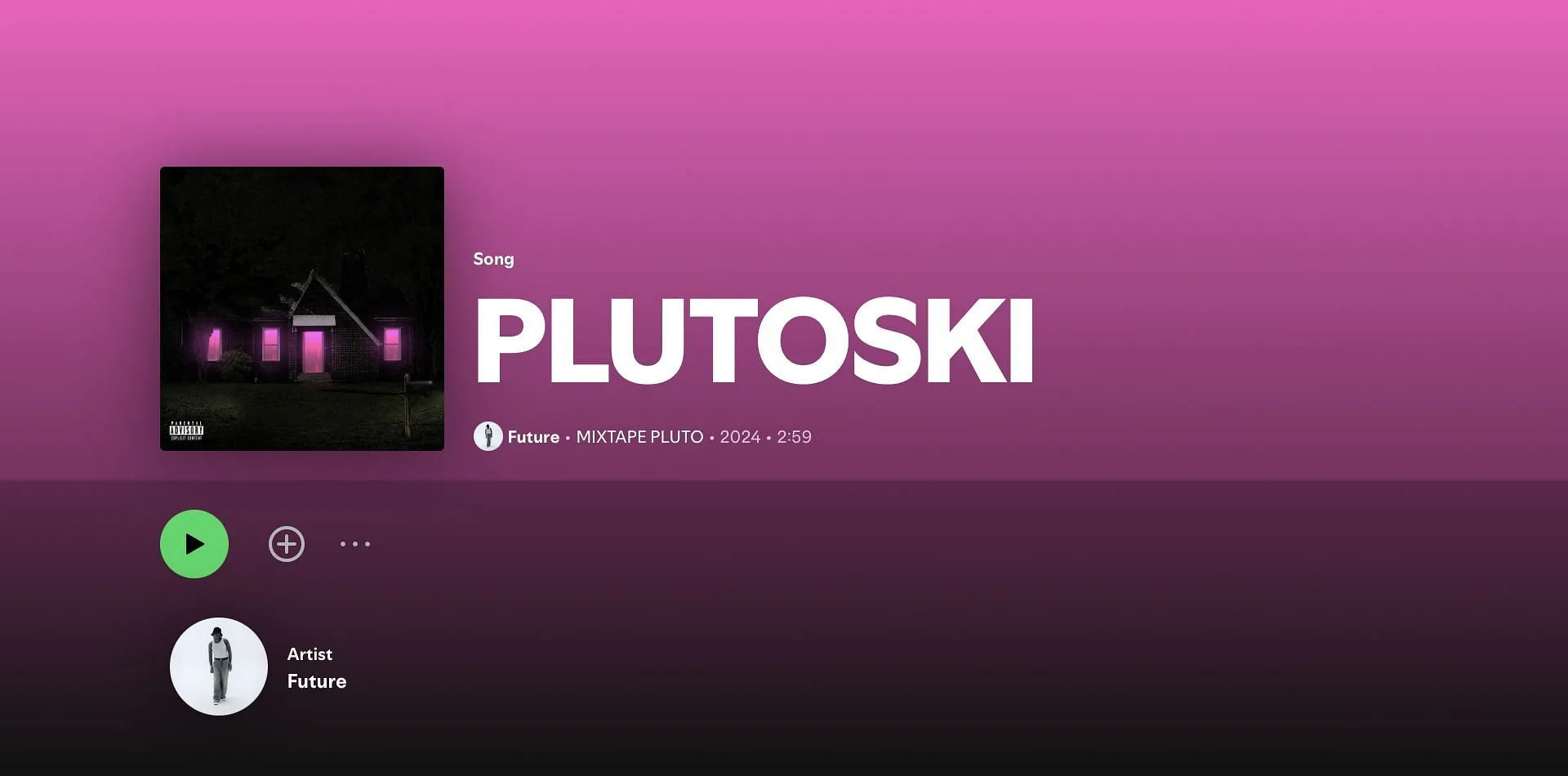 Track 5 on Future's new solo project 'MIXTAPE PLUTO' (Image via Spotify)