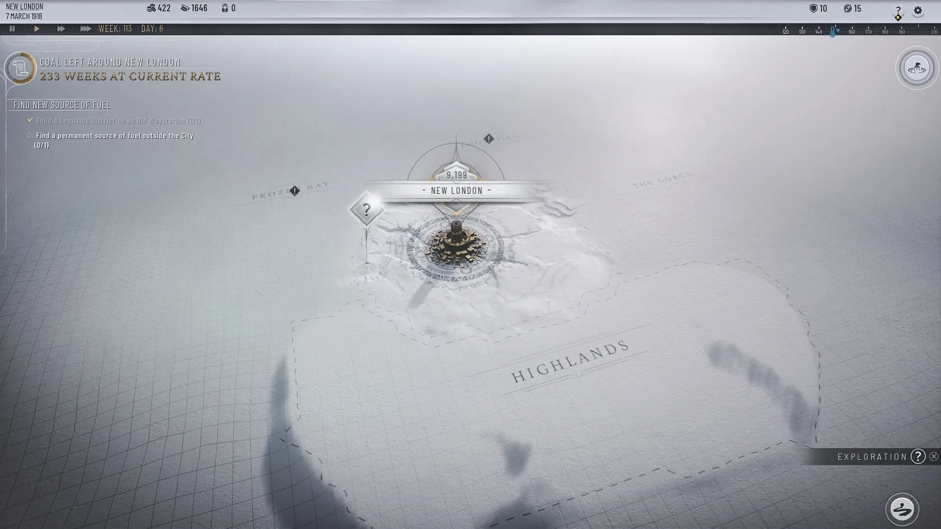 Frostpunk 2 Frostland Explorations を完了すると、新しい Outposts を発見できます (画像提供: 11 bit studios)