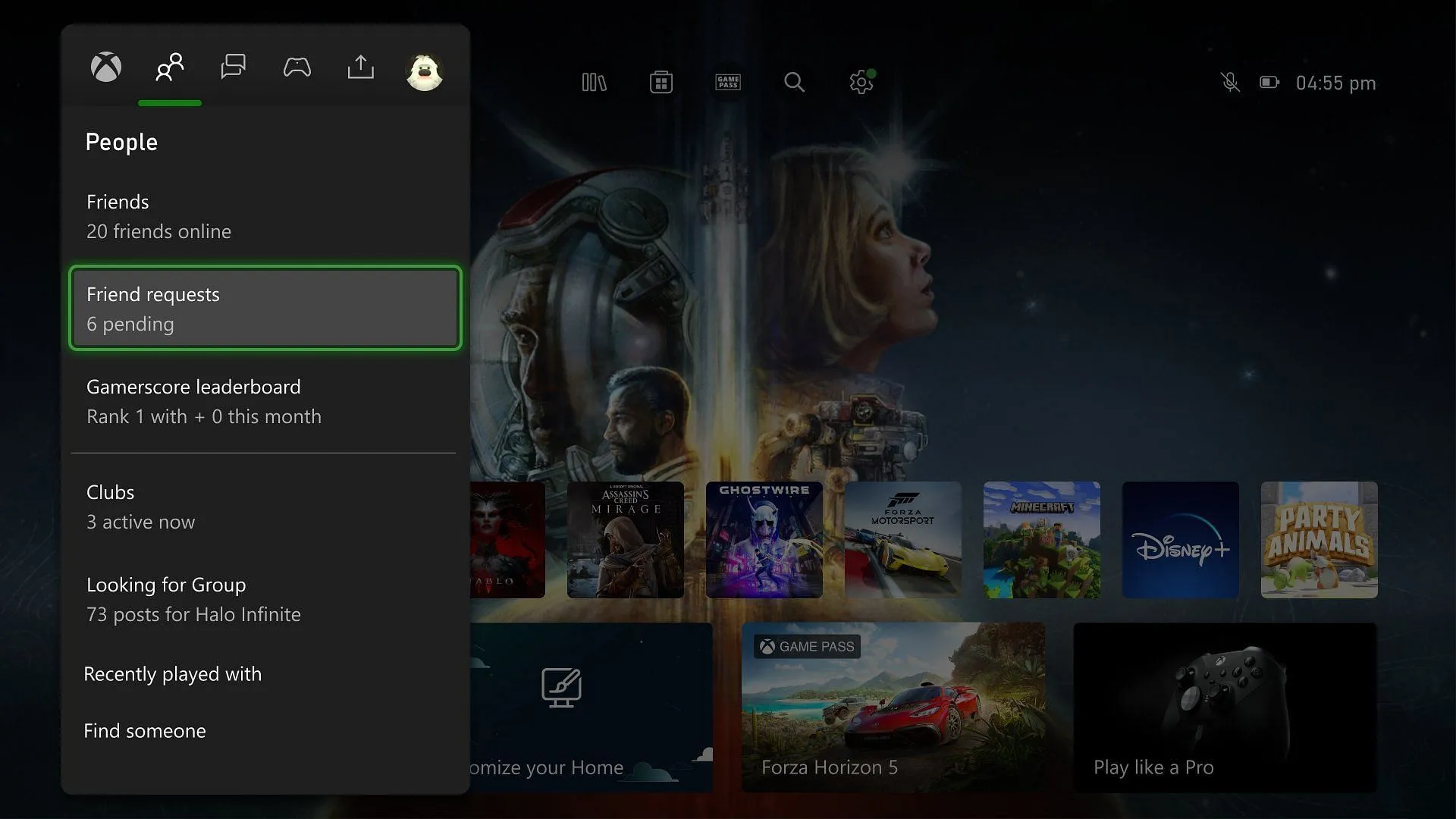 La nouvelle section sociale Xbox (Image via Xbox)