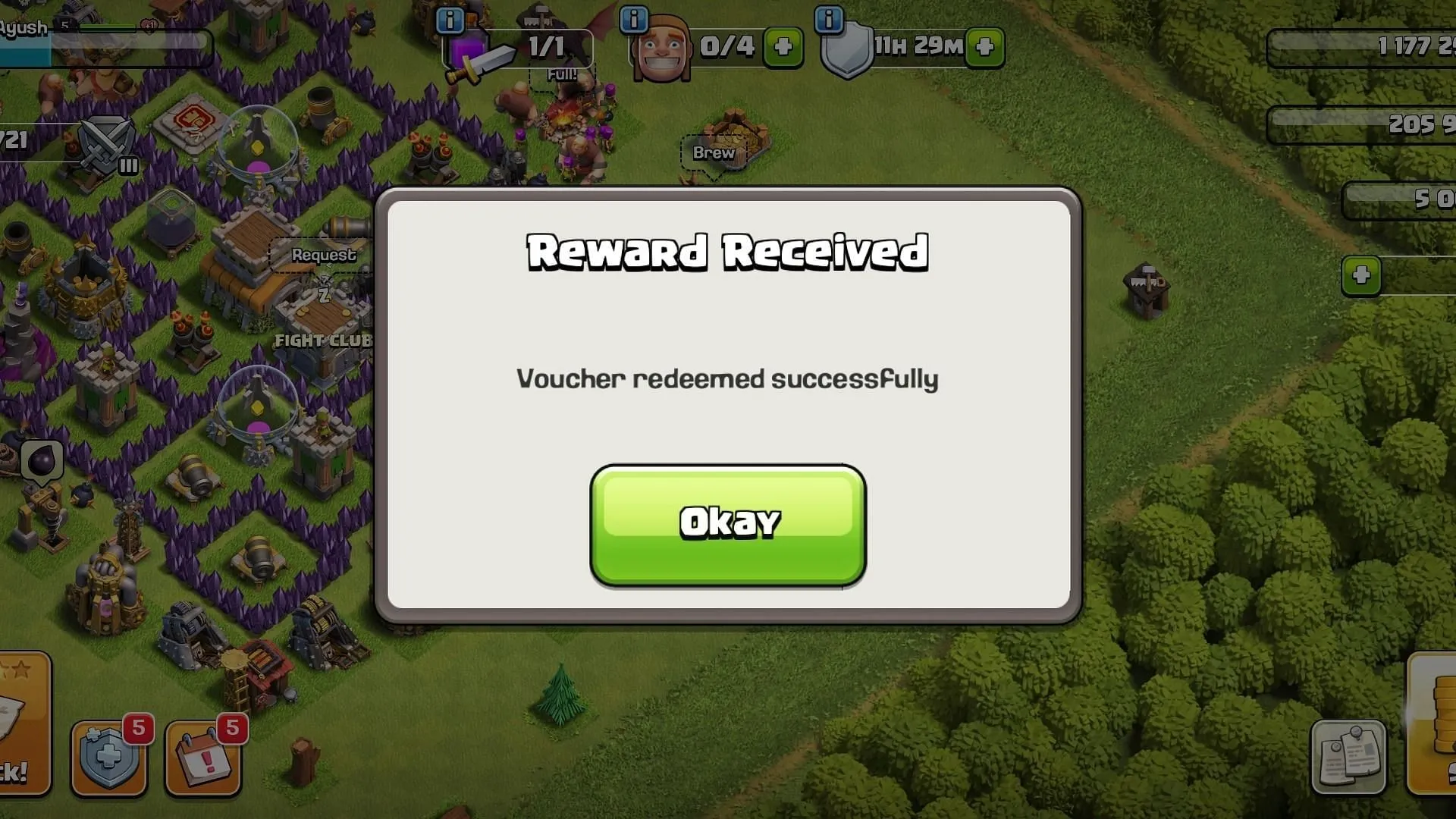 Get free rewards in Clash of Clans (Image via Supercell)