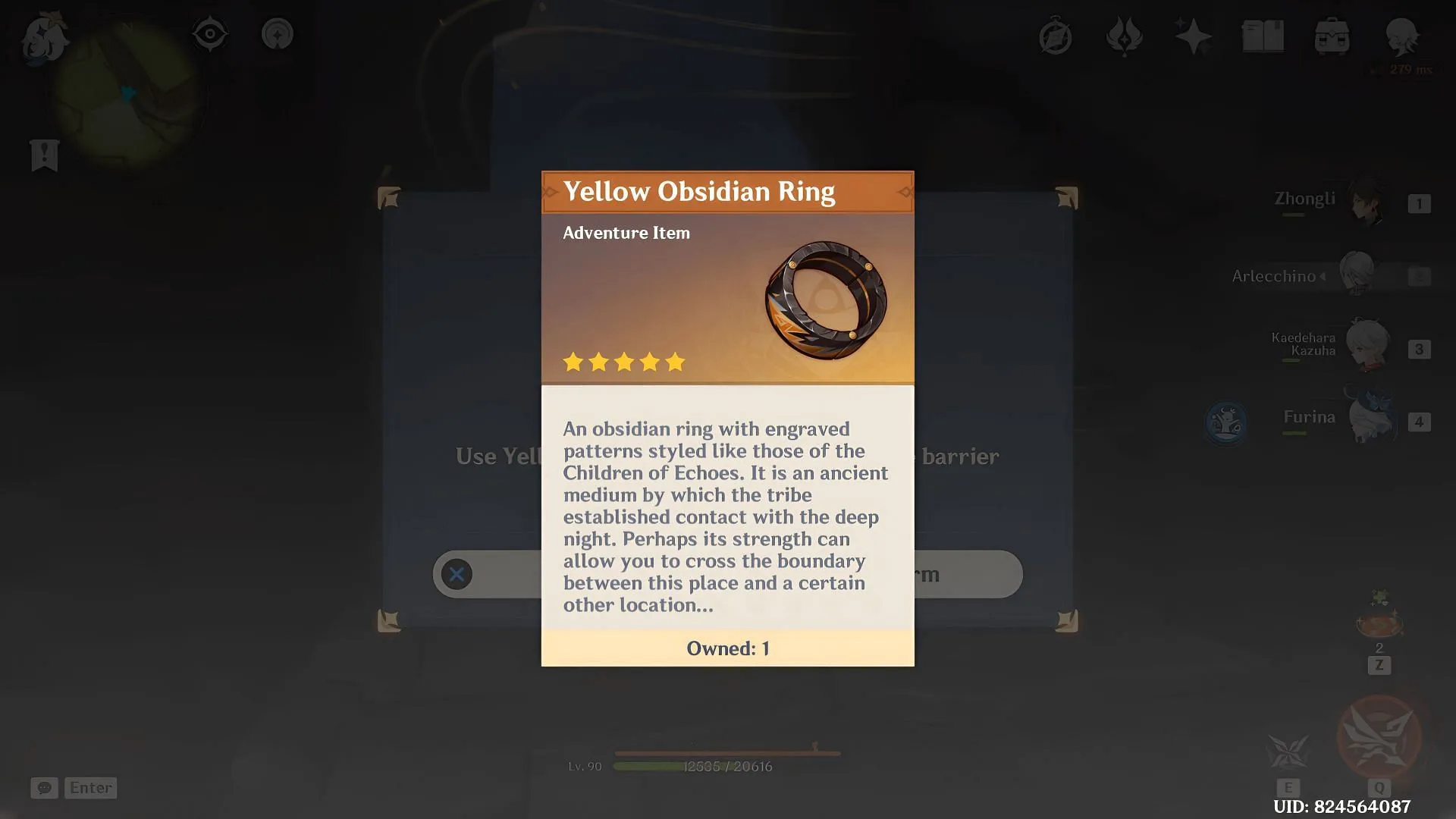 Gelber Obsidianring (Bild über HoYoverse)