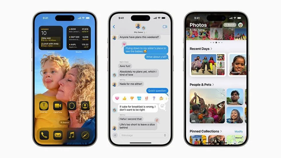 Aperçu des nouvelles fonctionnalités de la version iOS d'Apple (Image via Apple)