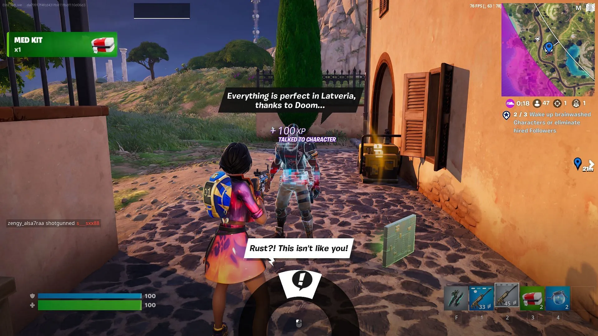 Interaja com três NPCs para completar esta parte da missão (Imagem via Epic Games)