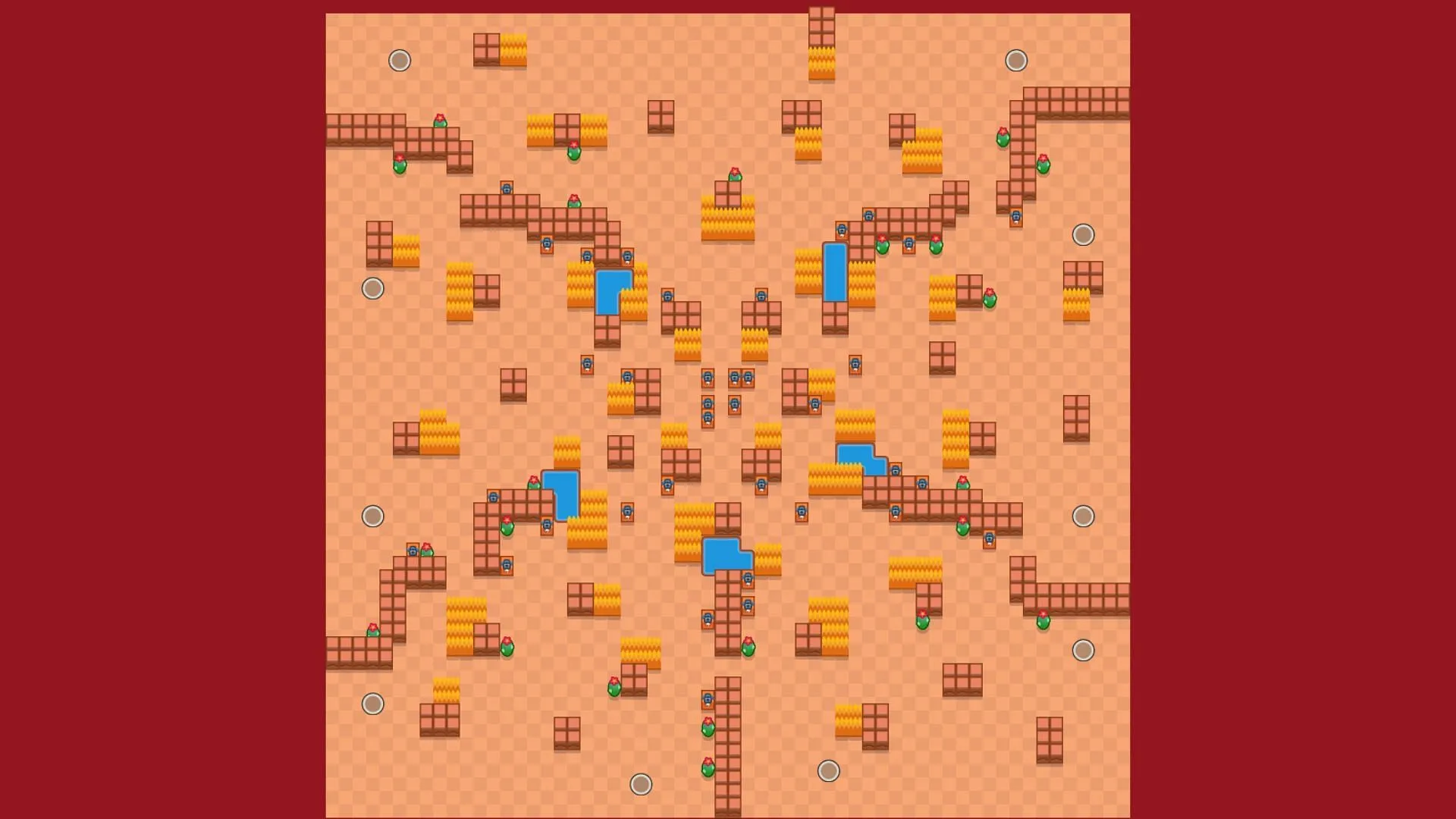 Mapa do Double Trouble Solo Showdown (Imagem via Supercell)