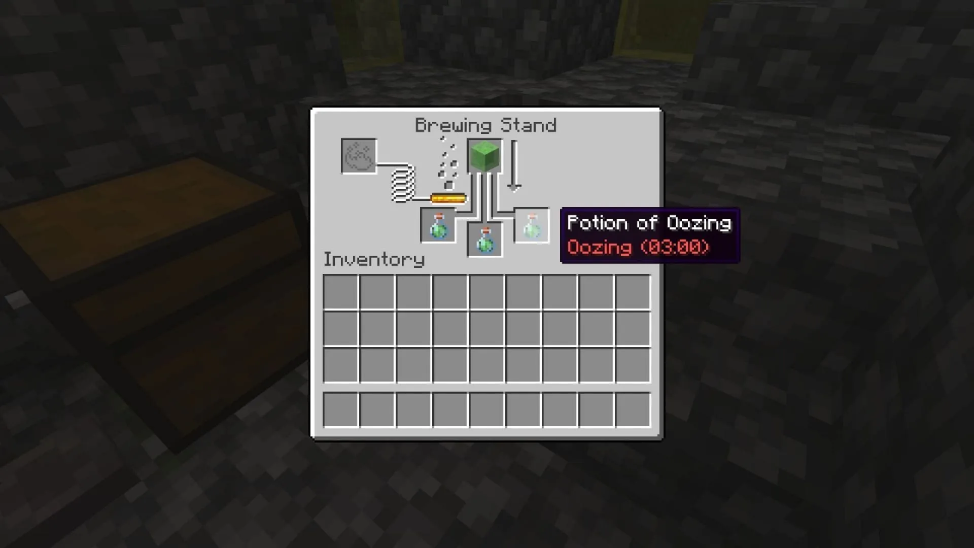 Préparation de la potion de suintement (Image via Mojang Studios)