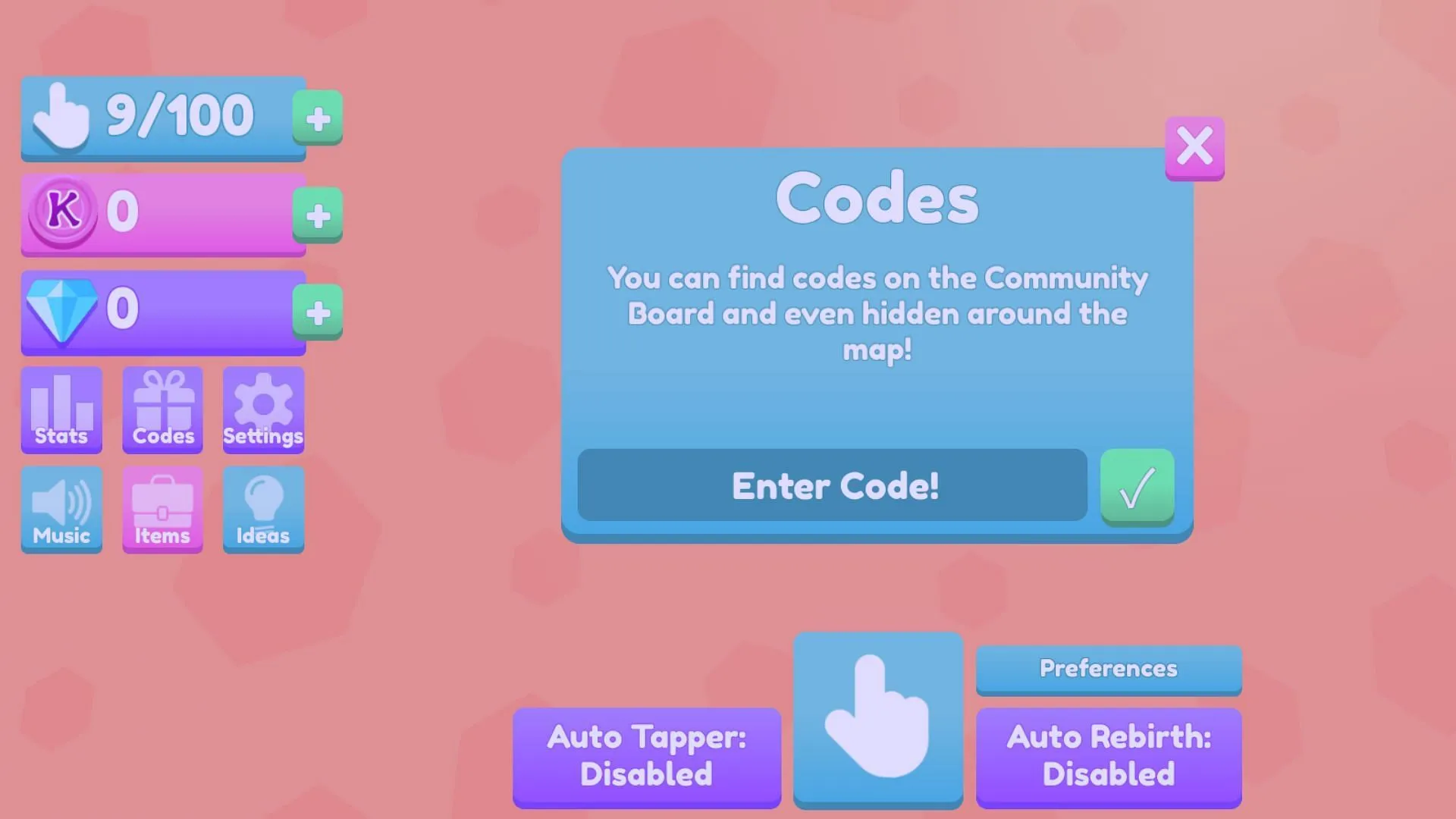 Process of redeeming codes in K-Cards (Image via Roblox)