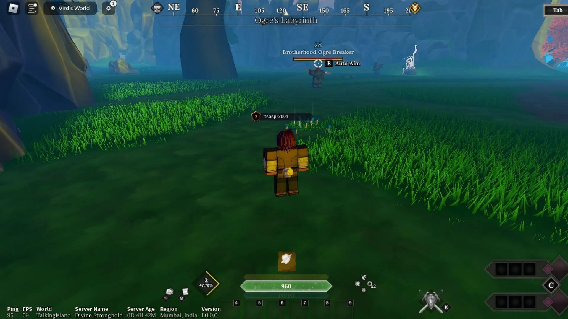 Defeat Brotherhood Ogre Breaker for a chance to get Alloy (Image via Roblox)