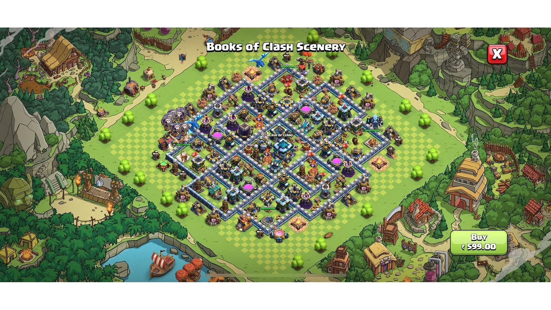 Books of Clash is among the best sceneries in Clash of Clans (Image via Supercell)