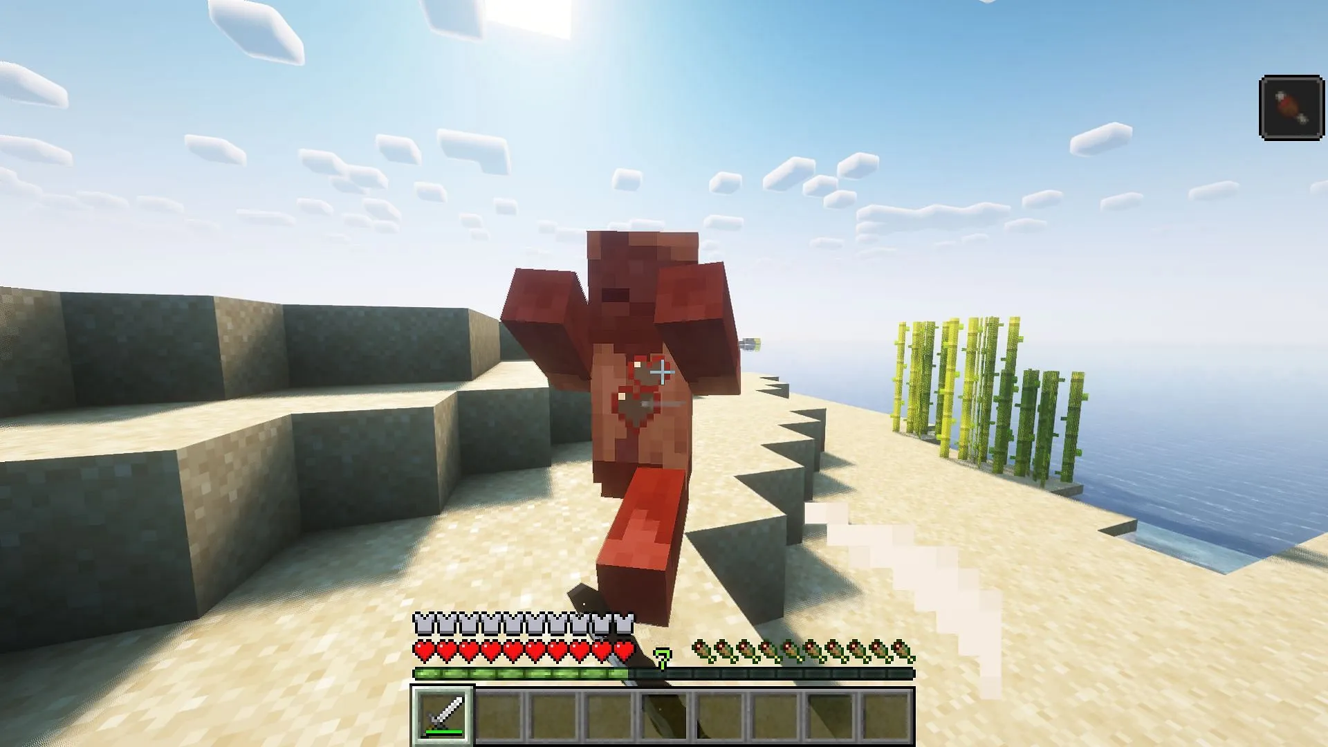 Cascas causam o efeito de status Fome no Minecraft (Imagem via Mojang)