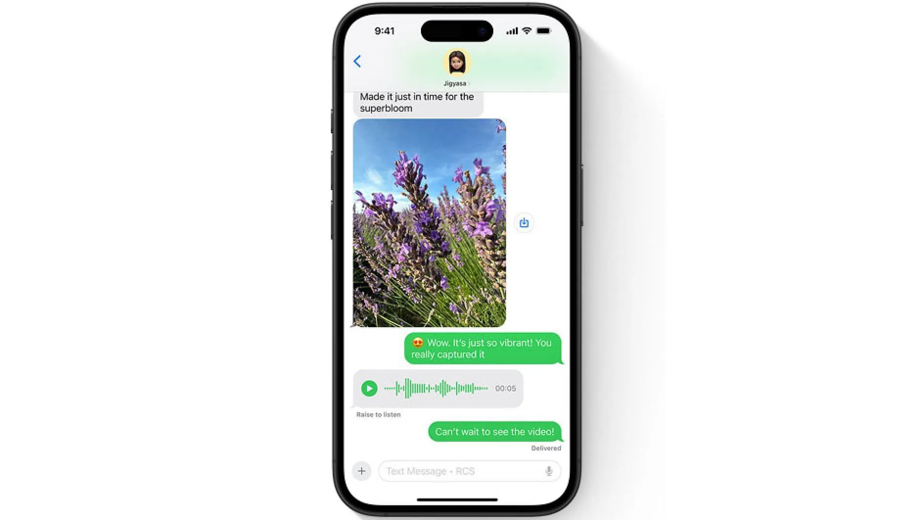 Les nouvelles améliorations d'iMessage (Image via Apple)