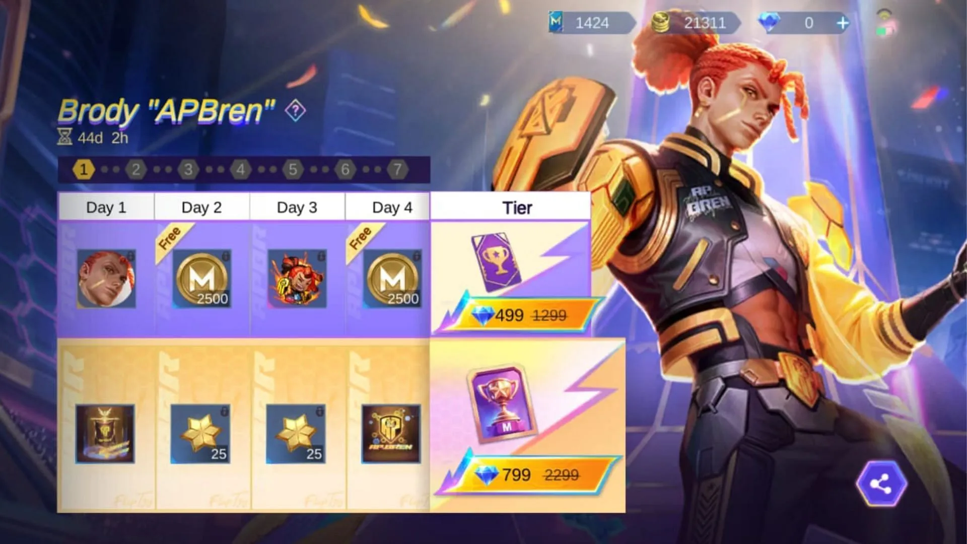 Le skin exclusif pour Brody (Image via Moonton)